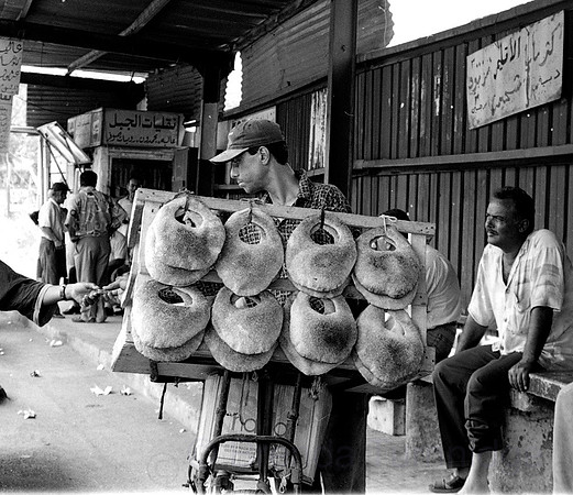 Aish seller, Beirut bus stop