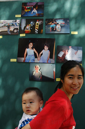 Visitors at "Happiness" Photo workshop exhibition, Amman, Jordan 2007