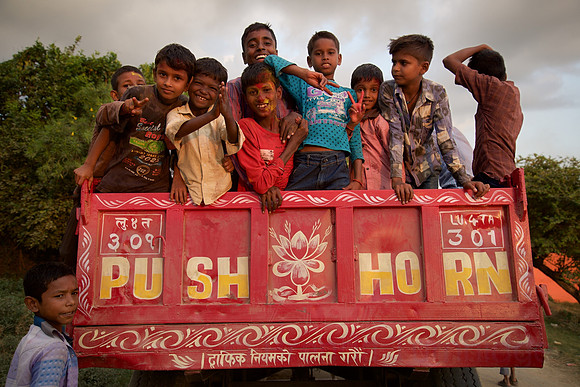 Boys' day out in Lumbini