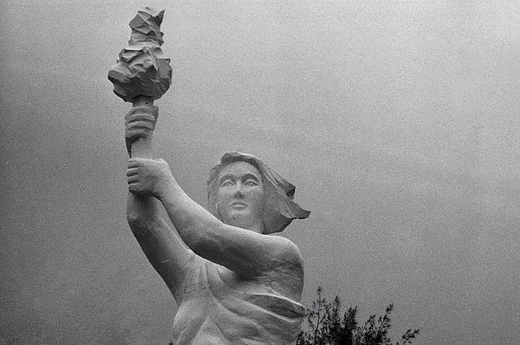 Replica of Beijing's Goddess of Democracy in Hong Kong's Victoria Park