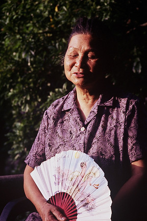 Portrait of a Macau lady, Camoes Garden, Macau 1980's