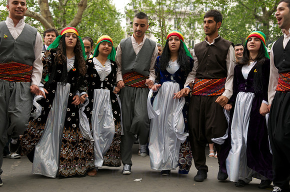 Kurds dancing during 2010 May day celebrations.