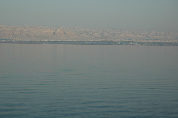Dead Sea at dawn looking over to Israel